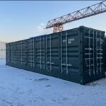 Contenedor High Cube de 40 pies con 4 puertas laterales Verde oscuro